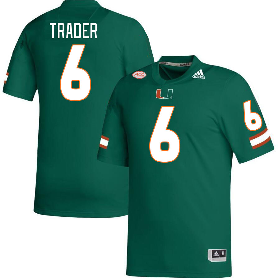 Men #6 Joshisa Trader Miami Hurricanes College Football Jerseys Stitched-Green